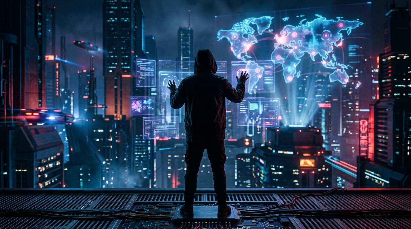 Cybersecurity hacker visualization